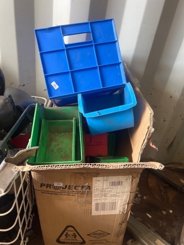 Large Lot of Assorted Coloured Storage Boxes and Containers