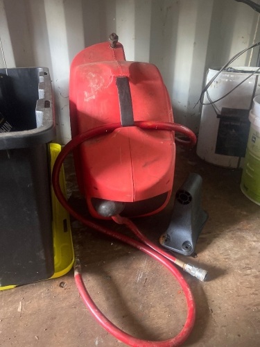 Red Air Hose Reel with Compressed Air Hose & Fittings
