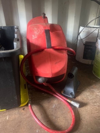 Red Air Hose Reel with Compressed Air Hose & Fittings