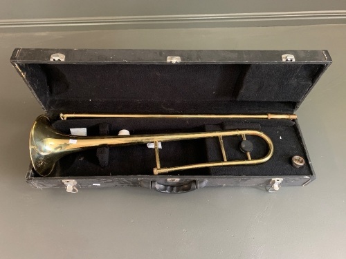 Brass Trombone in Case