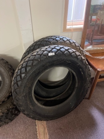 2 x Large Agricultural Tractor Tyres &ndash; Block Tread Pattern