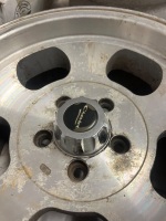 2x 14x8" Chevy 5-Spoke Alloy Rims with Centre Caps - 2