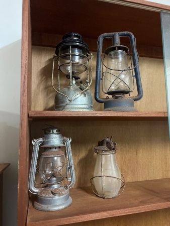 4 x Vintage Kerocene and Oil Lanterns
