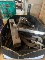 Assorted Hand Planes, Clamps And Woodworking Tools
