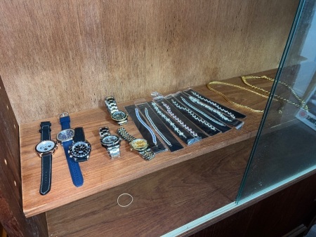 Large Lot of Assorted Watches, Bracelets and Gold Chains - Unsure of Authenticity