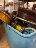Blue Tub of Mixed Fishing Reels - 2