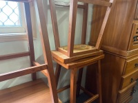 4 x Classic Wooden Stools - 2