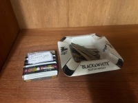 Black & White Whisky Ashtray, Murano Glass Trinket Box & Assorted Metal Earrings