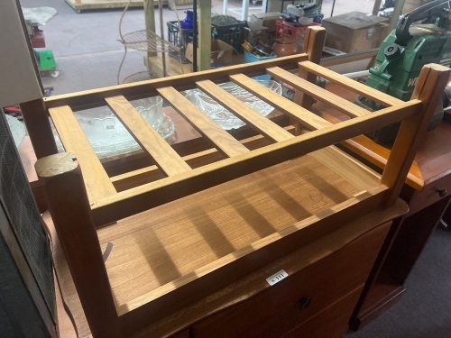 Timber Wine Rack With Slatted Bottle Storage