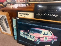 Large Lot Of Framed Automotive Prints, Motoring Signs And Classic Car Artwork