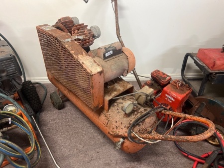 Vintage Pro Air Compressor Unit Model 1425C With Petrol Engine And Belt-Driven Pump