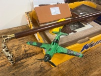 Lot Of Brass Ornaments, Wooden Walking Stick, Model Aircraft And Decorative Collectables - 2
