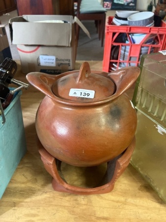Vintage Terraccotta Cooking Pot with Lid