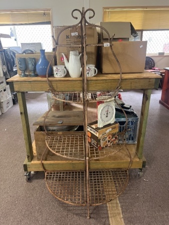 Vintage Wrought Iron 4-Tier Corner Plant Stand