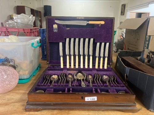 James Dixon & Sons Empire Cabinet Cutlery Set With Carving Knife And Serving Spoons