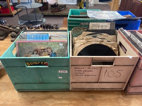 2 x Boxes of Various Records with Various Genres