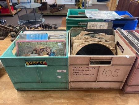 2 x Boxes of Various Records with Various Genres