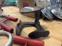 Cast Iron Cobblers Shoe Making Last Anvil and Hay Bail and Meathooks - 2