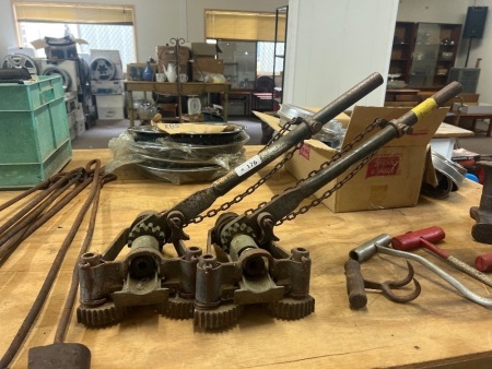 Vintage Ratchet Floorboard Cramps with Flooring Clamps