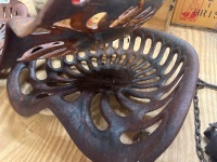 two antique cast iron fram tractor seat - 2