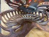 Two antique cast iron farm tractor seat - 2
