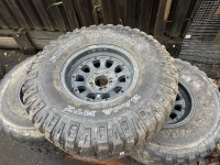 Mickey Thompson Baja MTZ off road tyres on black rims set of four