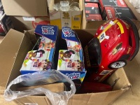 Box Lot of Childrens Toys Including Toy Car and Dolls