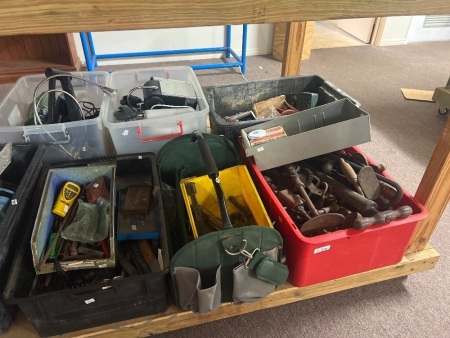 Large mixed tools lot hand drills taps dies and Bosch