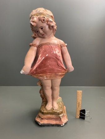 Vintage Plaster 'My First Camie' Figure / Lamp Base - As Is