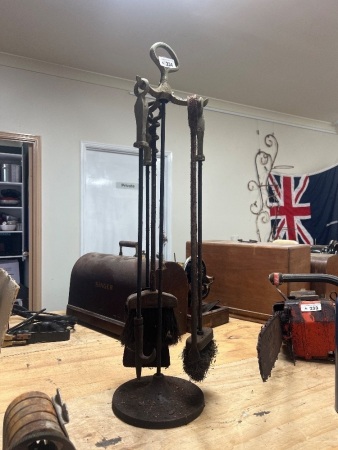 Lot of Fireplace Accessories on Stand