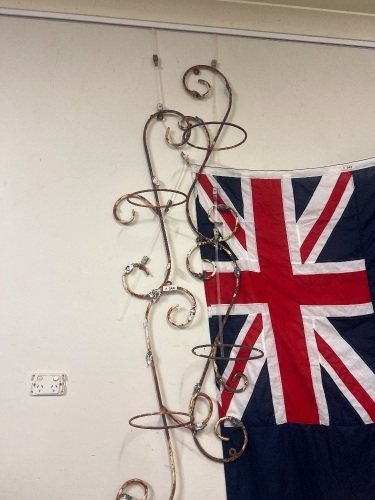 Pair of Decorative Hanging Metal Plant Pot (4) Holders