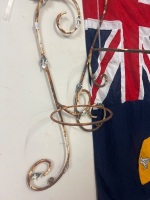 Pair of Decorative Hanging Metal Plant Pot (4) Holders - 2