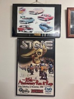 2 x Framed Prints - Signed - One Stone 25th Anniversery Run and Rage and Sketchpad Ford GT Signed Rob 96'