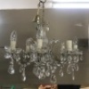 8 Arm Glass & Crystal Chandelier in Great Condition