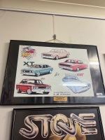 2 x Framed Prints - Signed - One Stone 25th Anniversery Run and Rage and Sketchpad Ford GT Signed Rob 96' - 4