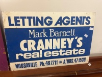 2 x Galvanised Signs Inc. Mark Barnett Realestate and For Sale sign - 3