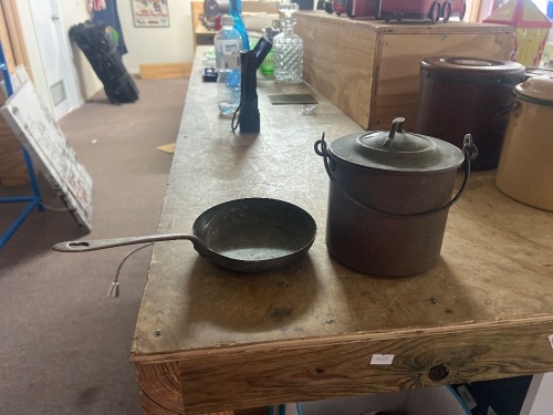 Brass Frying Pan and Cannister