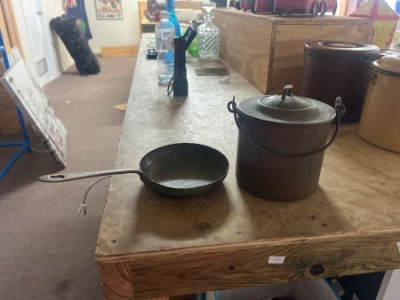 Brass Frying Pan and Cannister