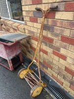 Pope Yellow Manual Cylinder Lawn Mower with Rubber Wheels