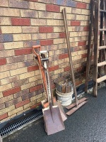 Concreters Tools Lot Shovels Floats and Bucket