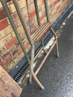 Green Steel Step Ladder with Surface Rust - 2