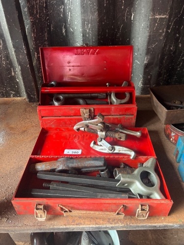 Red Toolbox with TRAX and AOK Pullers