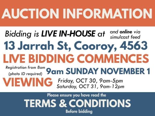 Full Clearance In-House Auction - Live & Simulcast - Sunday November 1, 2026