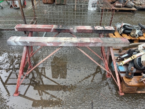Two Metal Frame Sawhorses