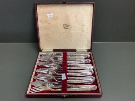 Vintage Boxed Set of Fish Cutlery from Prouds Sydney