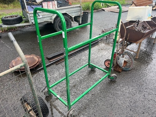 Green Metal Rack on Caster Wheels