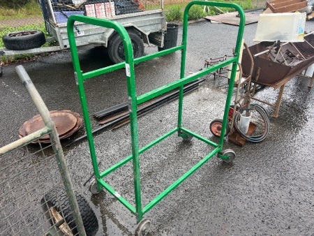Green Metal Rack on Caster Wheels