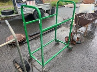 Green Metal Rack on Caster Wheels
