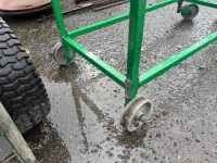 Green Metal Rack on Caster Wheels - 2