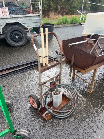 Metal Trolley with Gas Hoses and Torch